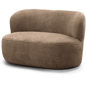 1,5-Sitzer Sofa LOVELOCK Braun Bouclé Stoff Cady 134 x 75 x 84cm Modern