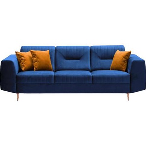 Sofa VENEZIA 3-Sitzer Bluvel 3 Schwarz