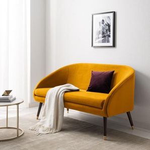 Sofa Volonne 2-Sitzer Gelb Samt Ravi 139 x 85 x 80cm