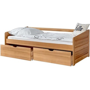Sofabett Micki 90x200 Buche massiv - mit 2er Schubkästen - natur