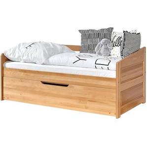 Sofabett MINI Micki 80x160 Buche massiv Komplett-Set - mit Zusatzbett - inkl. 2 Matratzen - natur
