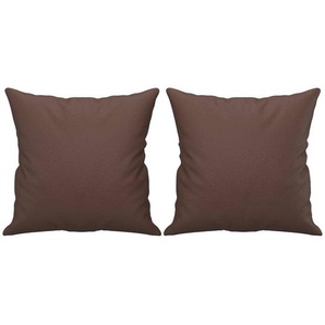Sofakissen 2 Stk. Braun 40x40 cm Kunstleder