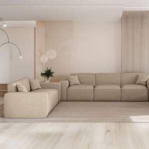 Sofaset Designersofa CELES PREMIUM 3-2-1 in Stoff Artico Beige