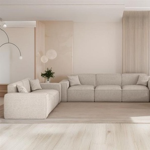 Sofaset Designersofa CELES PREMIUM 3-2-1 in Stoff Artico Creme