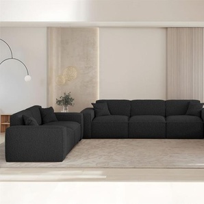 Sofaset Designersofa CELES PREMIUM 3-2-1 in Stoff Sven Schwarz