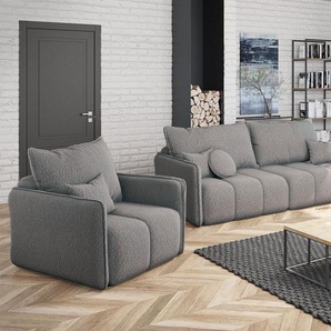 Sofaset Designersofa MORGANO 3-2-1 Stoff Abriamo Beige