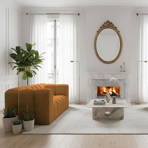 Sofaset Designersofa SOLVIE 2-2 in Stoff Moly Orange