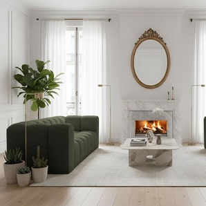 Sofaset Designersofa SOLVIE 4-4 in Stoff Tiffani Grün