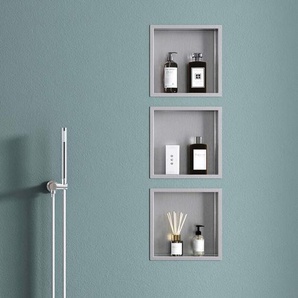 Sogood - doporro Wandnische Bad Silber 30 x 30 cm Duschablage befliesbar aus Edelstahl Duschregal Unterputz-Montage 1 Stück - Silber
