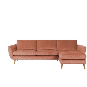 SOHO Ecksofa grau - Flachgewebe Smilla ¦ orange ¦ Maße (cm): B: 274 H: 85 T: 156.0