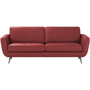 SOHO Ledersofa  Smilla ¦ rot ¦ Maße (cm): B: 217 H: 85 T: 93.0