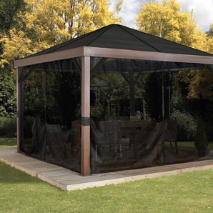 Premium-Pavillon-Vorhang-Set  - grau -