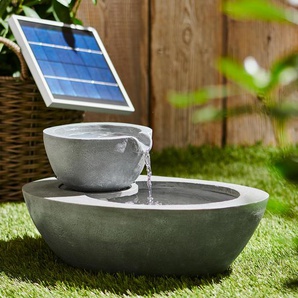 Solar-Gartenbrunnen - grau -