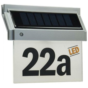 Solar Hausnummernleuchte mit LED 18x16x5cm incl. Zahlen Buchstabensatz