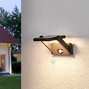 Solarbetriebene LED-Außenwandlampe Valerian Lucande, schwarz, Aluminium, Modern, Solarleuchte außen 9619063