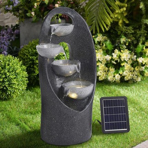 Solarbetriebener Brunnen Devia aus Kunstharz mit Licht