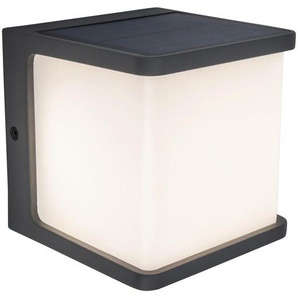 Solarleuchte Doblo , Weiß , Kunststoff , quadratisch , 11x12.9 cm , Bewegungsmelder, 3-fach schaltbar, Stufenschalter, kabelloses Laden, mit Schalter, Dämmerungssensor, ohne Chemie, kabellos, gleichmäßige Lichtverteilung, IR Bewegungsmelder , Lampen &