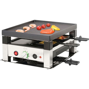 SOLIS OF SWITZERLAND Raclette 5 in 1 Table Grill for 4 Raclettes schwarz (schwarz, weiß) Raclette