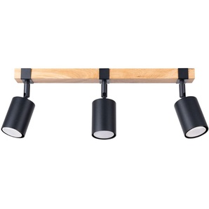 SOLLUX lighting Deckenleuchte Plafond FAGER 3 Schwarz, ohne Leuchtmittel, einstellbarer Lichtstrahl