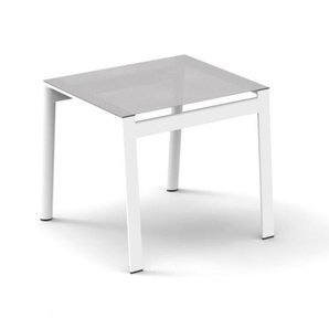 Solpuri Hocker Soul in weiss, Alu mit Softex 47% PVC/ 35% Polyacryl / 18% Polyester