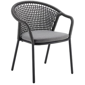 Solpuri Stapelsessel Jooy anthrazit , Alu mit String Flex inkl. Auflage 100% Polyacryl