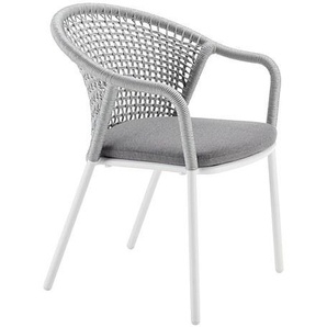 Solpuri Stapelsessel Jooy weiss , Alu mit String Flex inkl. Auflage 100% Polyacryl
