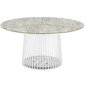 Solpuri Tisch Grid 150 cm weiss mit Keramikplatte 3-teilig