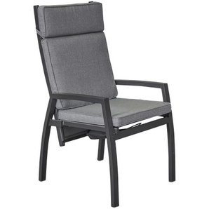 SONDRINO Gartenstuhl, inkl. Sitzkissen hellgrau, Gestell: Aluminium anthrazit