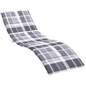 Sonnenliegen-Auflage Grau Karomuster 200x70x3 cm Oxford-Gewebe vidaXL