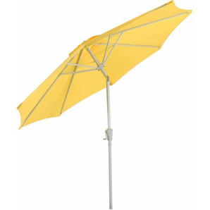 Sonnenschirm Asti, Gartenschirm, Ø 2,7m neigbar Polyester/Alu 5kg gelb