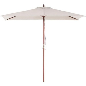 Sonnenschirm Helles Beige Polyester/Birkenholz 195 x 144 x 244 cm Terrasse Balkon Garten