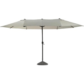 Sonnenschirm LECO Oval-Schirm DAS ORIGINAL 4,6x2,7 m Standschirme grau Sonnenschirme Aluminium-Stahlrohrgestell