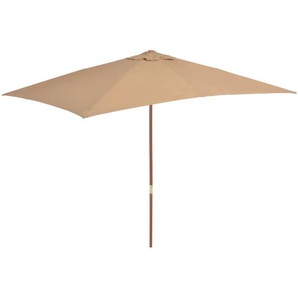 Sonnenschirm mit Holz-Mast 200x300 cm Taupe