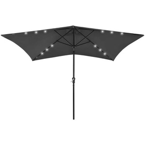 Sonnenschirm mit LEDs und Stahl-Mast Anthrazit 2x3 m