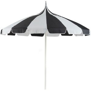 Sonnenschirm Schwarz u. Weiß ⌀ 245 cm Rund mit Aluminium Stange Weiß Marktschirm für Balkon Terrasse Garten
