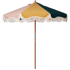 Sonnenschirm The Premium Beach textil holz bunt / Ø 180 cm - Schrägstellbar - BUSINESS & PLEASURE - Bunt