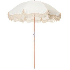 Sonnenschirm The Premium Beach textil holz weiß / Ø 180 cm - Schrägstellbar - BUSINESS & PLEASURE - Weiß