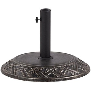 Sonnenschirmständer Braun ⌀ 50 cm aus Beton und Stahl Schirmfuß rund Sonnenschirmzubehör Garten / Balkon Modernes Design