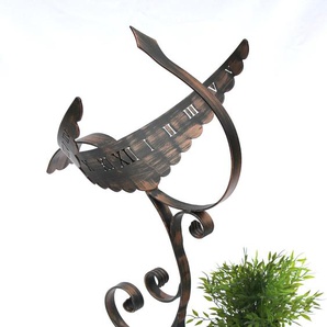 Sonnenuhr Phönix aus Schmiedeeisen Wetterfest 65 cm Gartenuhr Metall Phoenix Uhr