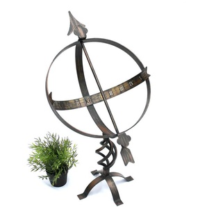 Sonnenuhr Uhr aus Metall Schmiedeeisen Wetterfest 72 cm Patina Gartendekoration