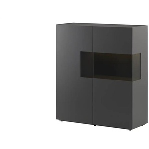 sound+vision Highboard Leandro - grau - Materialmix - 120 cm - 135 cm - cm 43,0 | Möbel Kraft