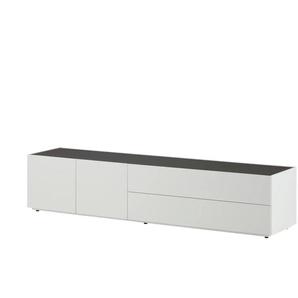 sound+vision Lowboard Leandro - weiß - Materialmix - 200 cm - 40 cm - cm 43,0 | Möbel Kraft