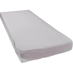 Spannbettlaken BELLANA Jersey-Elasthan deLuxe Bettlaken Gr. B/L: 180 cm x 200-220 cm (1 St.), Jersey-Elasthan, 45 cm-40 cm, silberfarben Spannbettlaken Laken für Boxspringbetten und sehr hohe Matratzen