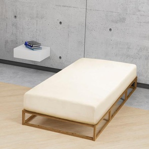 Spannbettlaken BIBERNA Marc in Gr. 90x200, 140x200 oder 180x200 cm Bettlaken Gr. B/L: 180-200 cm x 200 cm (1 St.), Jersey, 22 cm, beige (natur) Spannbettlaken Laken aus Baumwolle, für Matratzen bis 22 cm Höhe, Bettlaken, Spannbetttuch