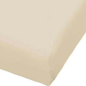 Spannbettlaken BIERBAUM Jersey Elasthan in Gr. 90x200, 140x200 oder 180x200 cm Bettlaken Gr. B/L: 180-200 cm x 200-220 cm (1 St.), Jersey, 30 cm, beige (natur) Spannbettlaken aus Baumwolle mit Elasthan für Matratzen bis 30 cm Höhe, Bettlaken
