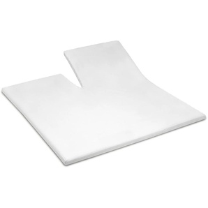 Spannbettlaken CINDERELLA Jersey Split Bettlaken Gr. B/L: 200 cm x 200 cm (1 St.), Renforcé, 15 cm, weiß (white) Spannbettlaken Laken für Split Topper