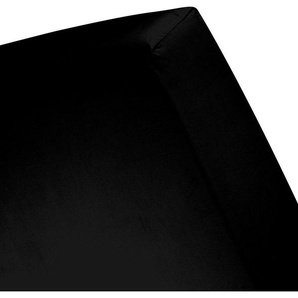 Spannbettlaken CINDERELLA Satin Bettlaken Gr. B/L: 90 cm x 210 cm (1 St.), Satin, 30 cm, schwarz (black) Spannbettlaken Laken mit Rundumgummizug