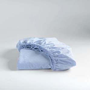 Spannbettlaken CINDERELLA Weekend Bettlaken Gr. B/L: 100 cm x 210 cm (1 St.), Renforcé, 25 cm, blau (hellblau) Spannbettlaken OEKO-TEX-zertifiziert