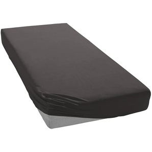 Spannbettlaken ELEGANTE Mako-Jersey Bettlaken Gr. B/L: 180-200 cm x 200-220 cm (1 St.), Mako-Jersey, 25 cm, grau (anthrazit) Jersey-Spannbettlaken Spannbettlaken Laken in hochwertiger Qualität mit Elasthan-Anteil