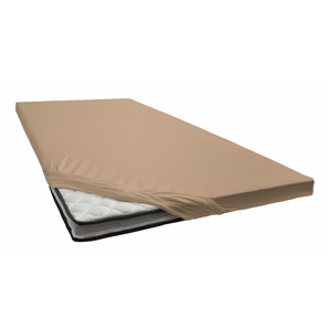 Spannbettlaken ESTELLA Jersey Topper aus Baumwolle mit Elasthan Bettlaken Gr. B/L: 180-200 cm x 200 cm (1 St.), Jersey, 10 cm, braun Spannbettlaken für Topper bis 10 cm Höhe